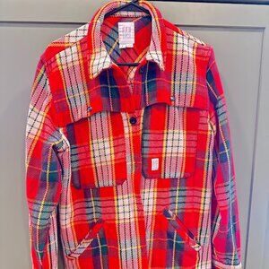 Topo Designs Mountain Shirt Jacke Red/Yellow Plaid Oversized Fit - Women's Large